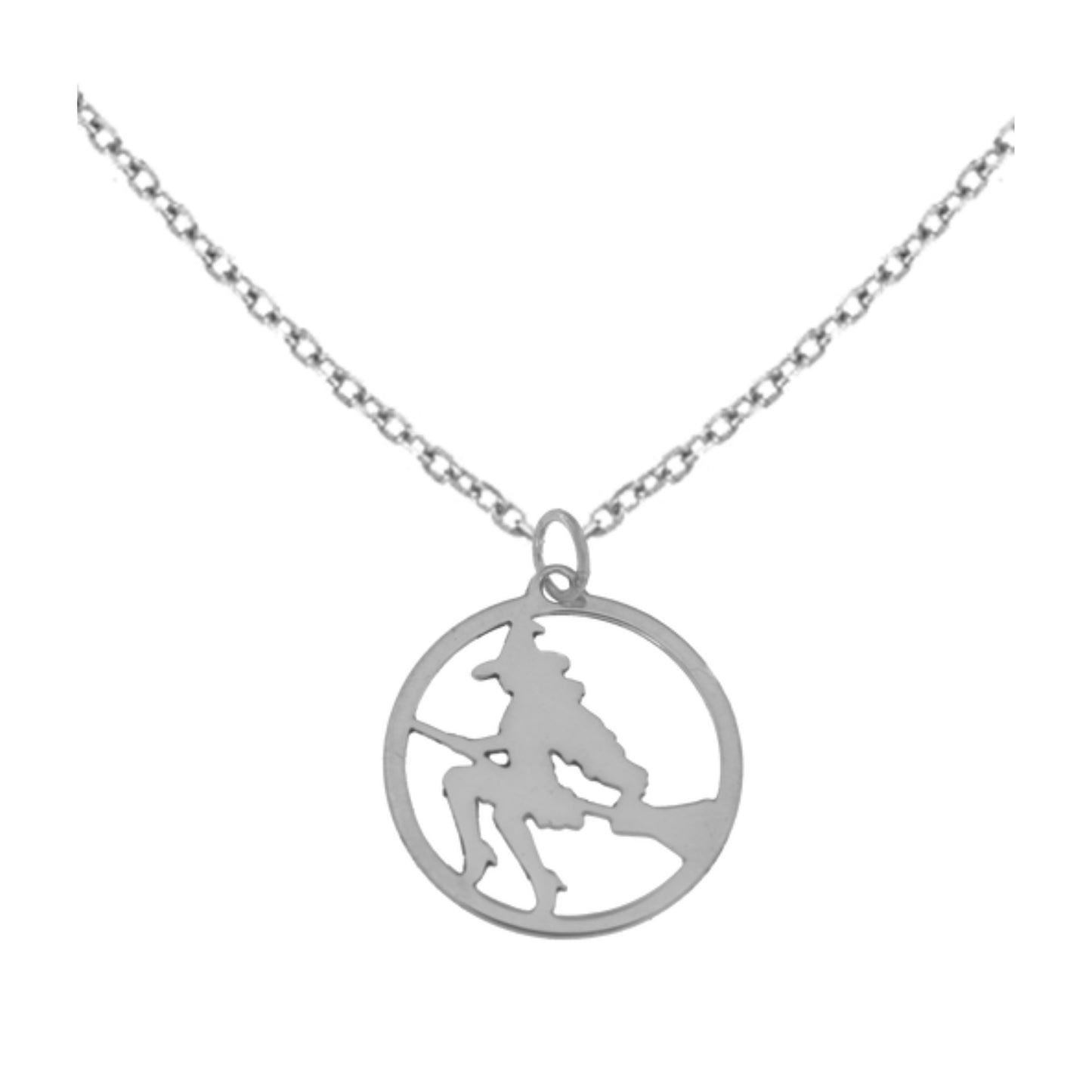 Choker with Witch Pendant in Silver