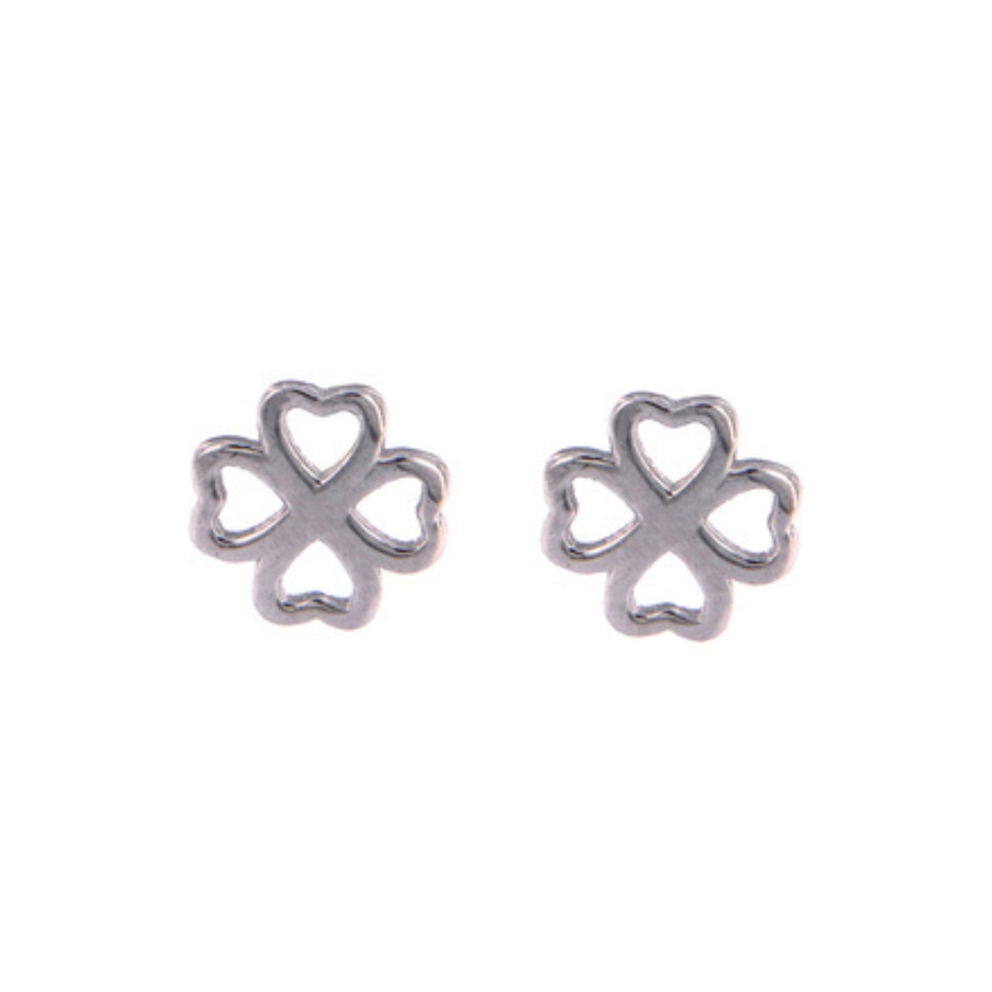 Clover Pressure Earrings in Silver