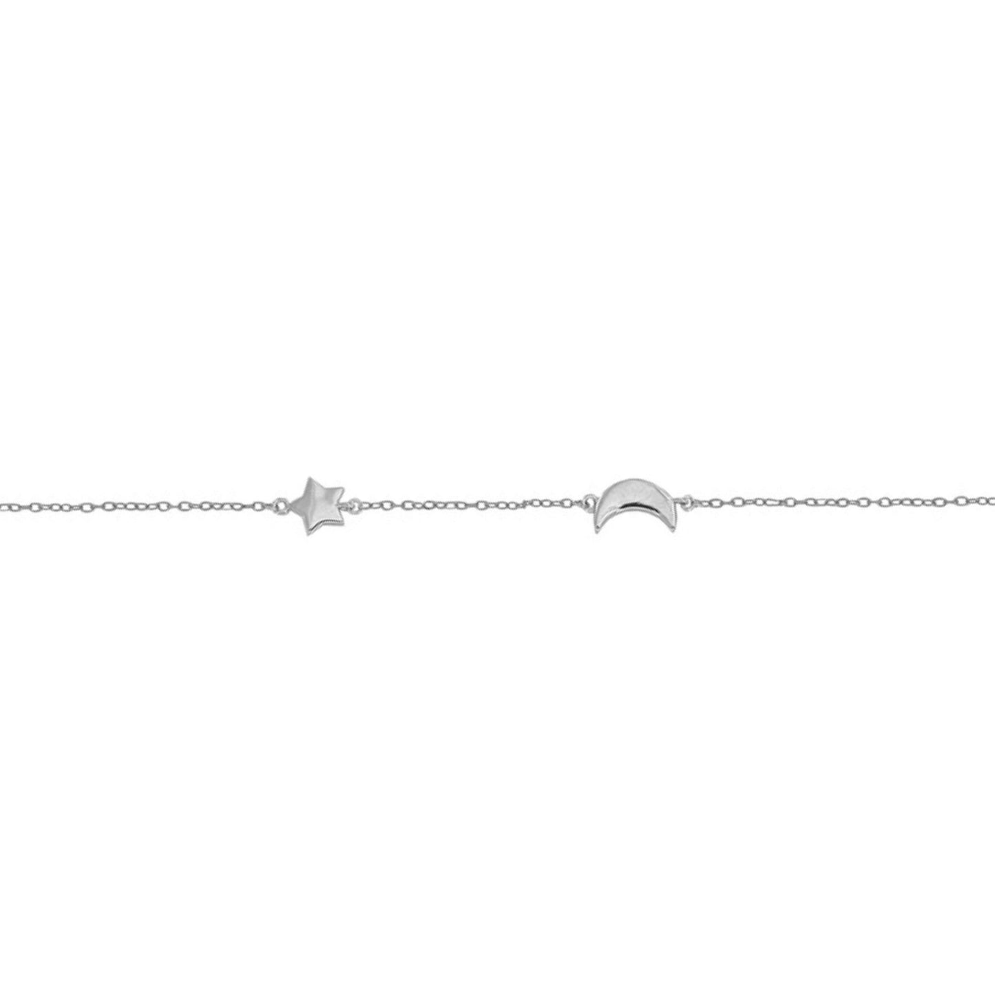 Star and Moon Bracelet in Silver