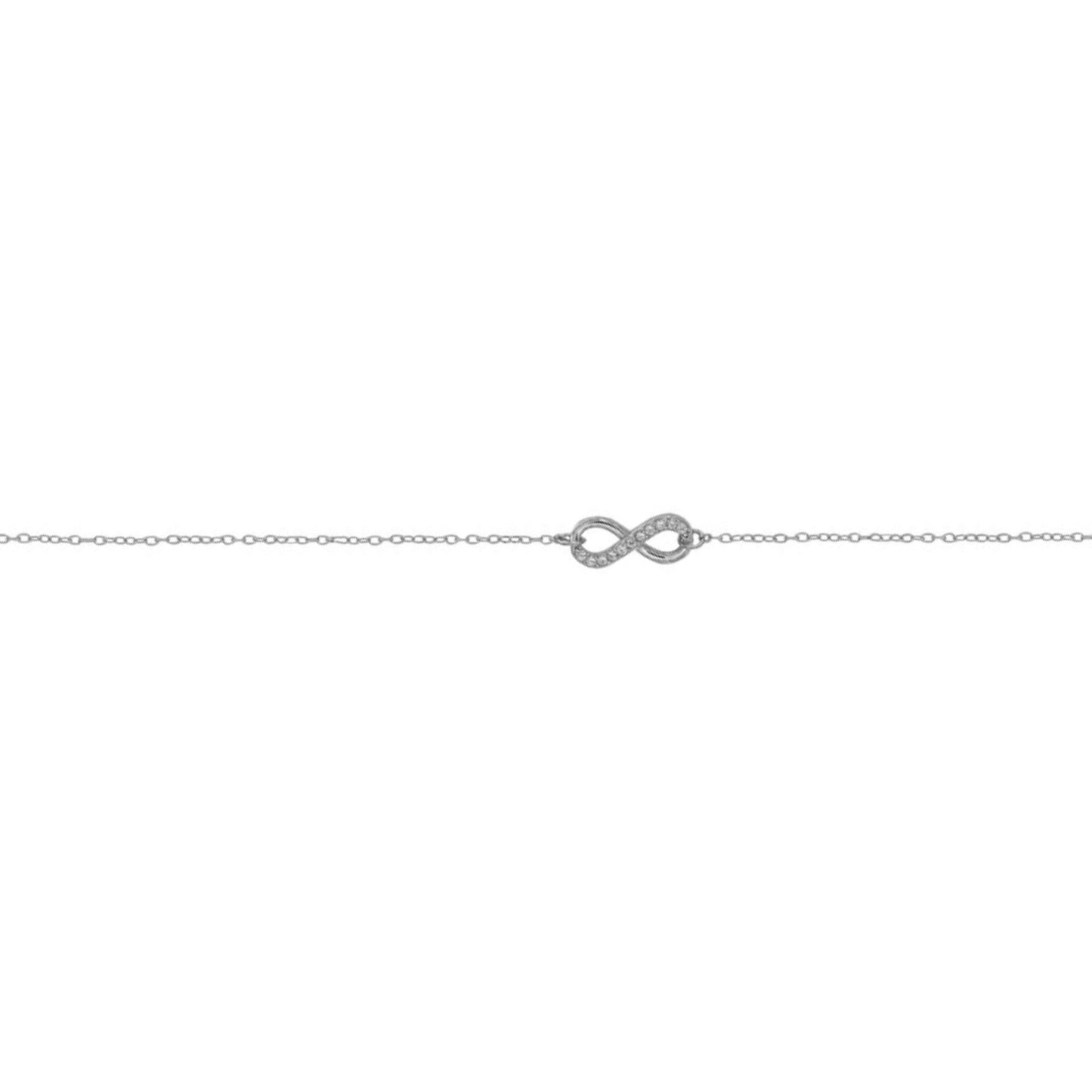 Pulsera Infinito en plata con circonitas blancas