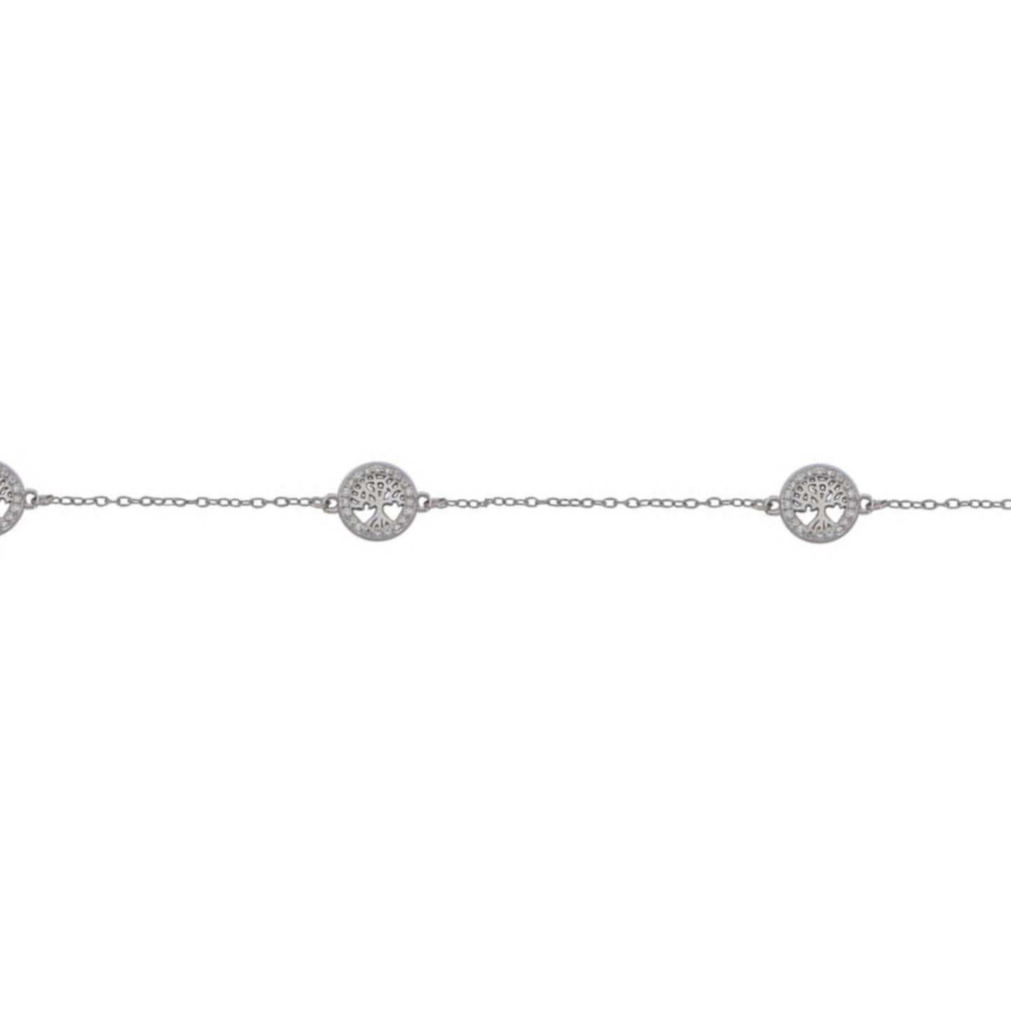 Tree of Life bracelet in silver with white zircons