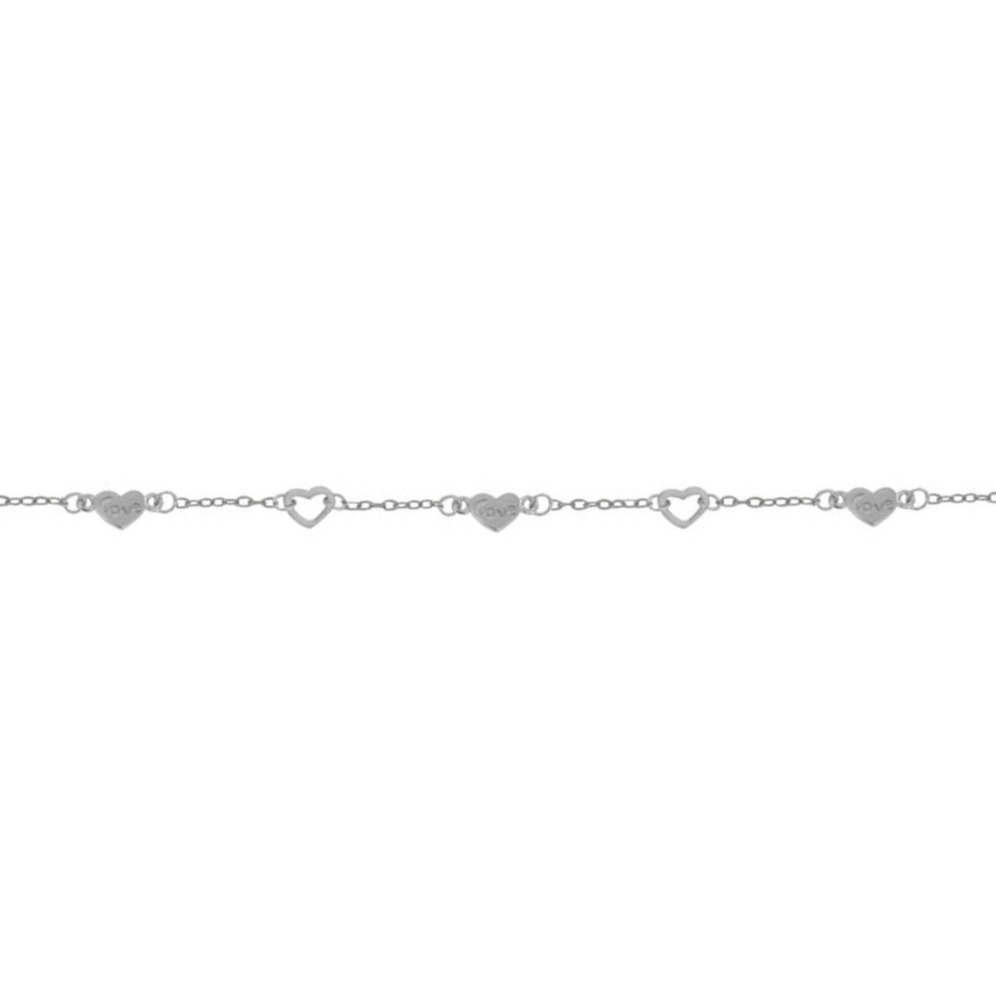 Hearts bracelet in silver