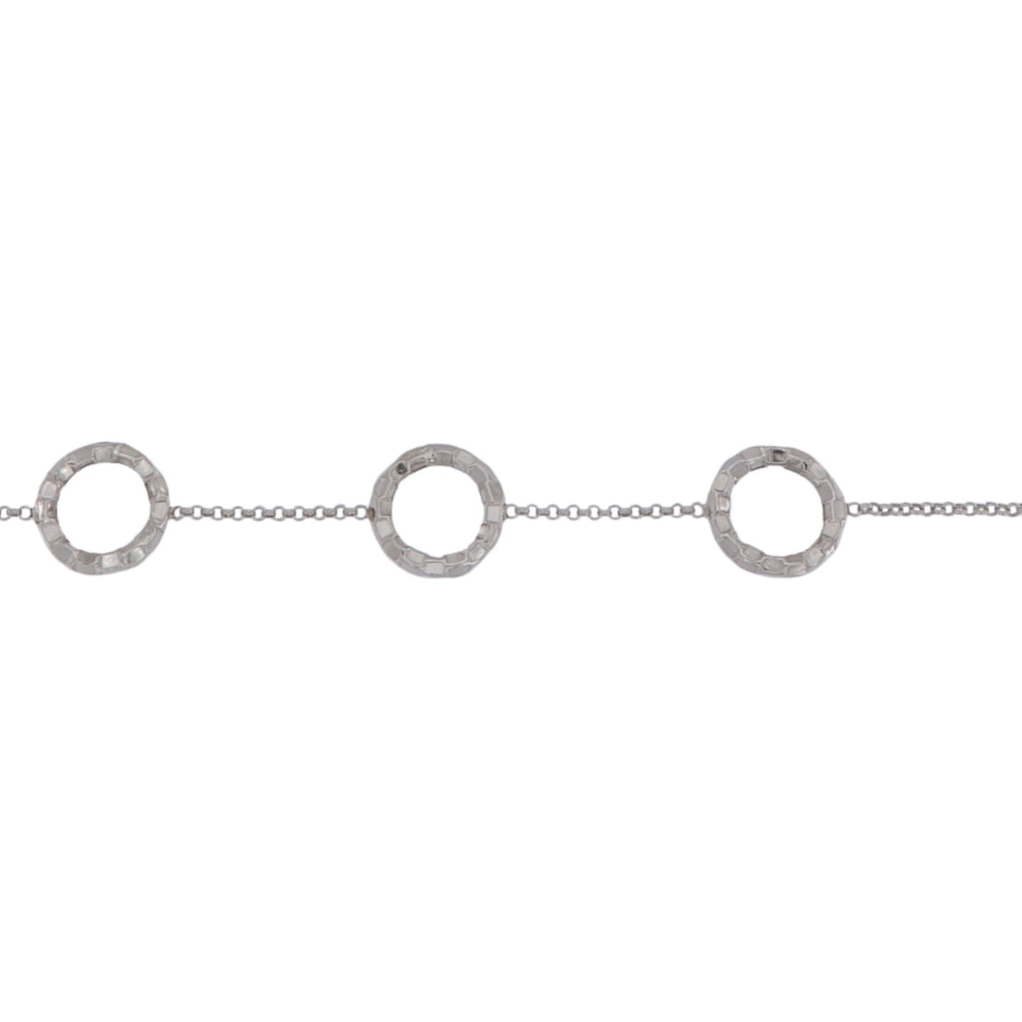 Silver bracelet with white zircons