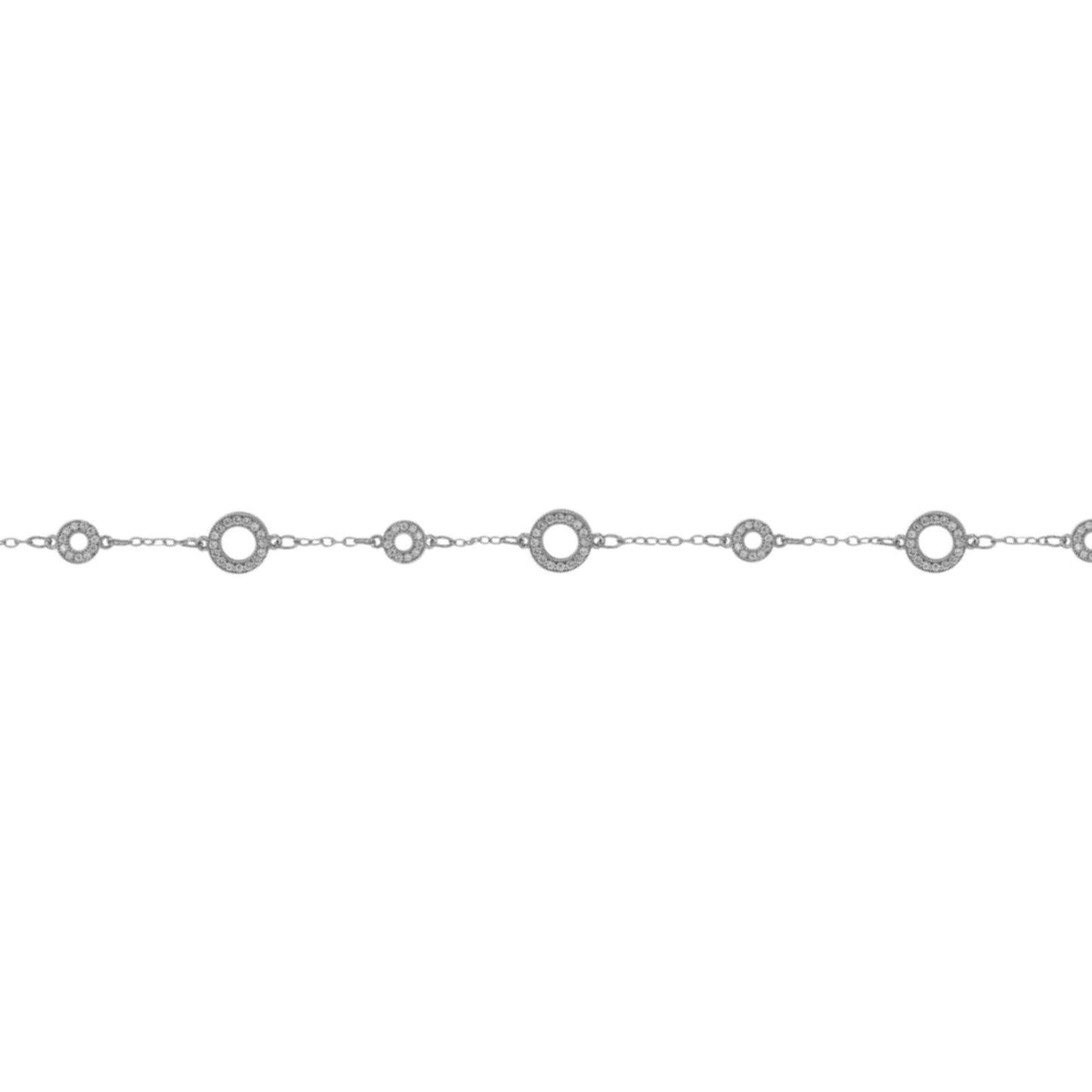 Silver bracelet with white zircons