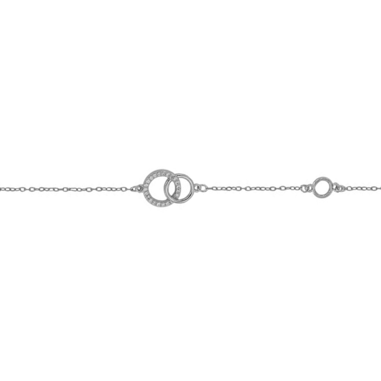 Silver bracelet with white zircons
