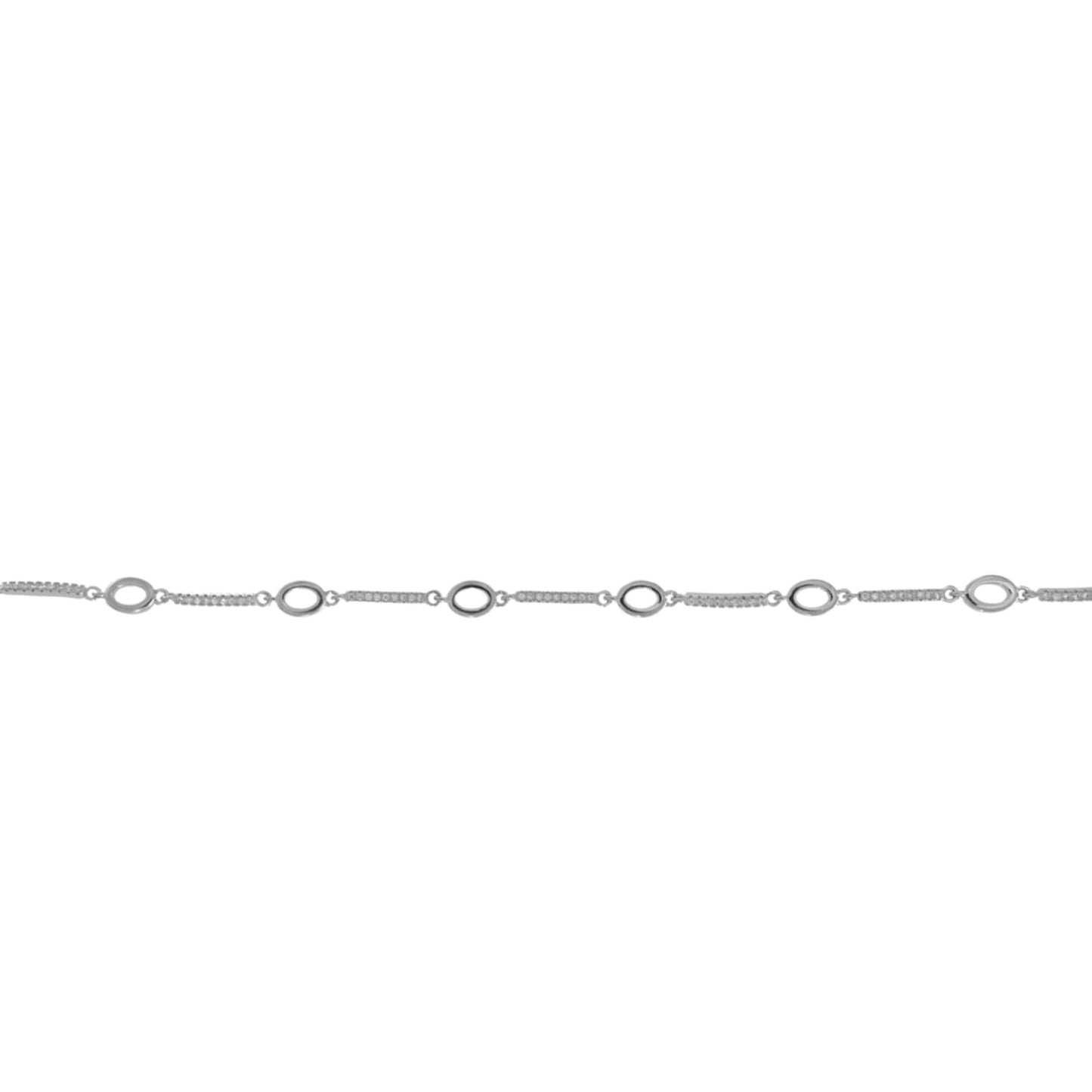Silver bracelet with white zircons