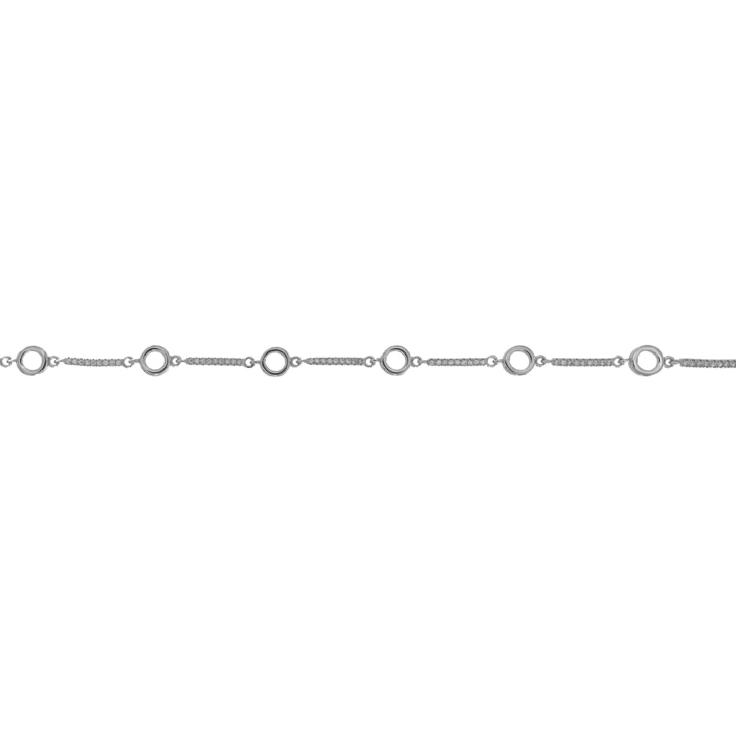Silver bracelet with white zircons