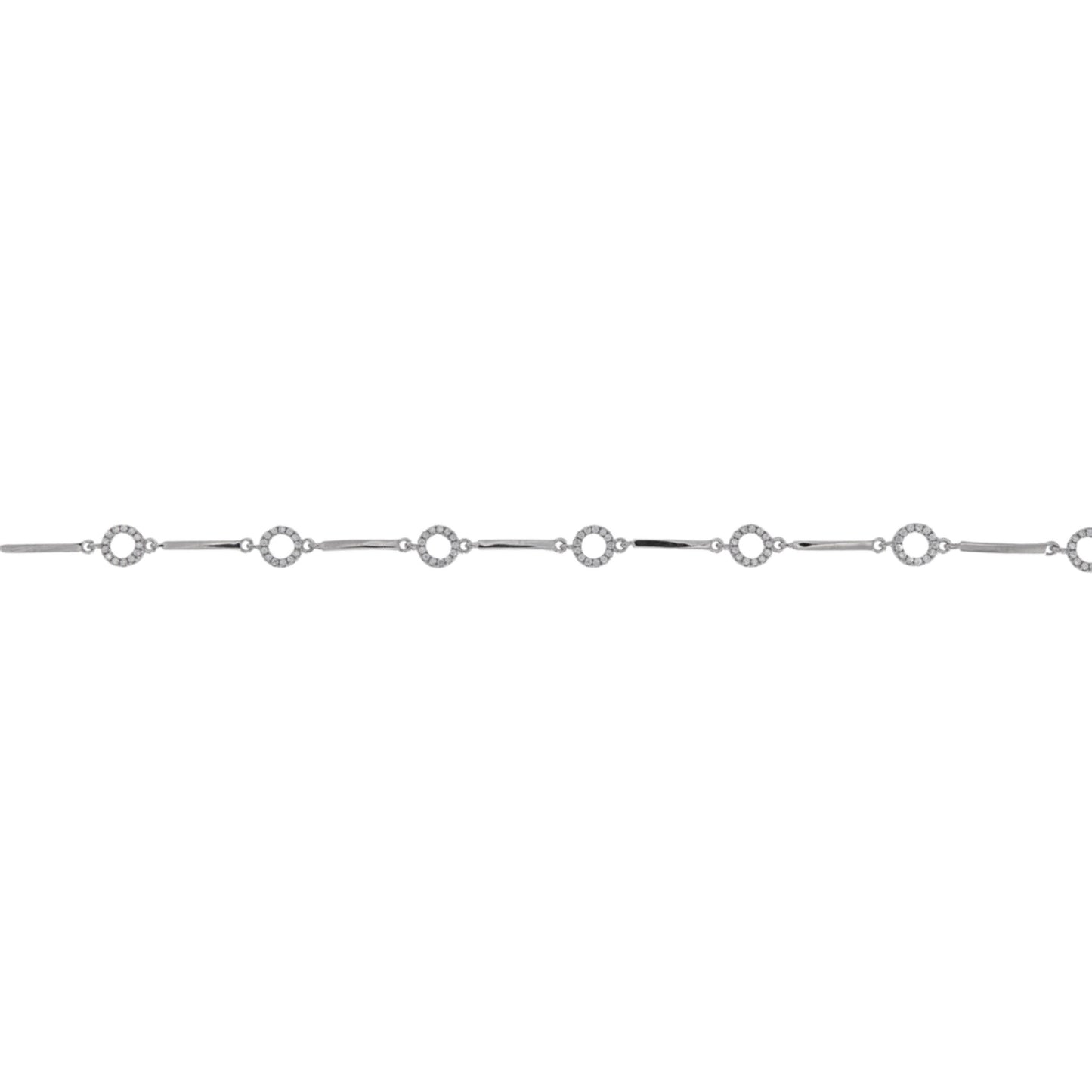 Silver bracelet with white zircons