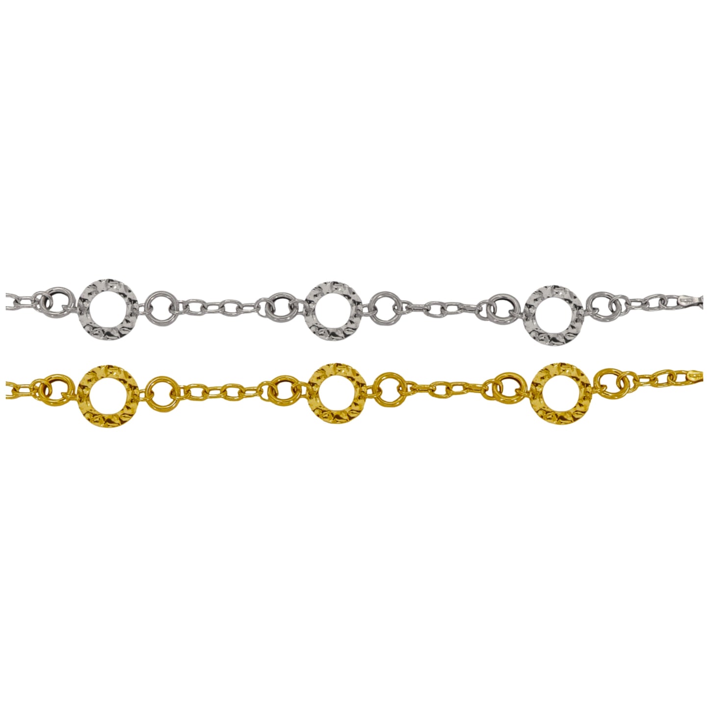 Pulsera en plata y playa chapada en oro