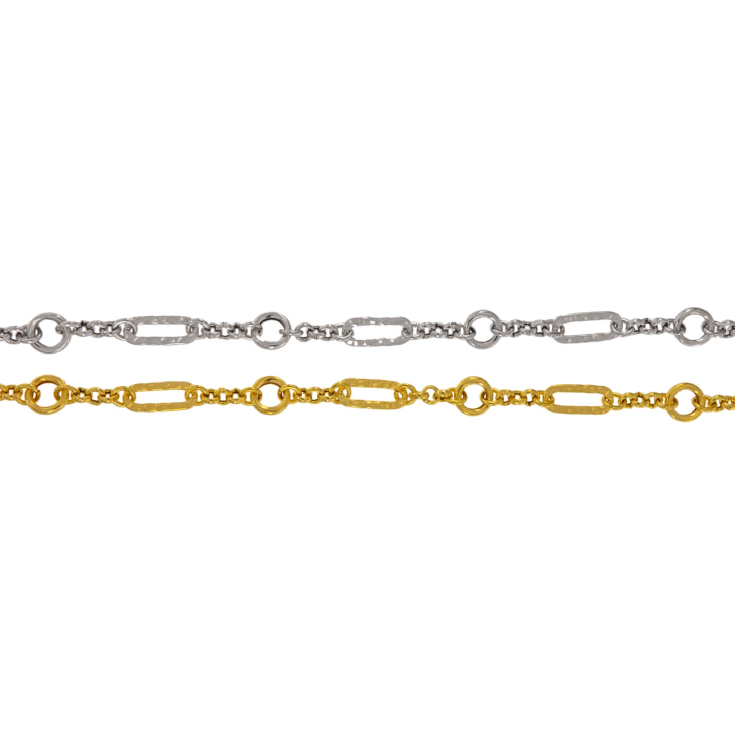 Pulsera en plata y playa chapada en oro