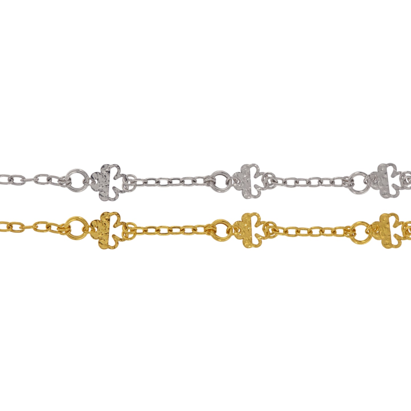 Pulsera en plata y playa chapada en oro