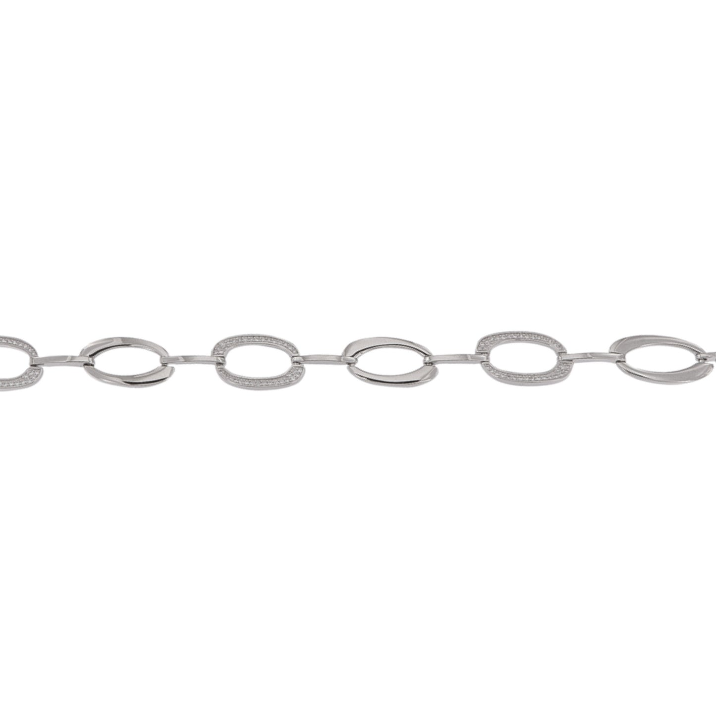 Pulsera en plata con circonitas blancas