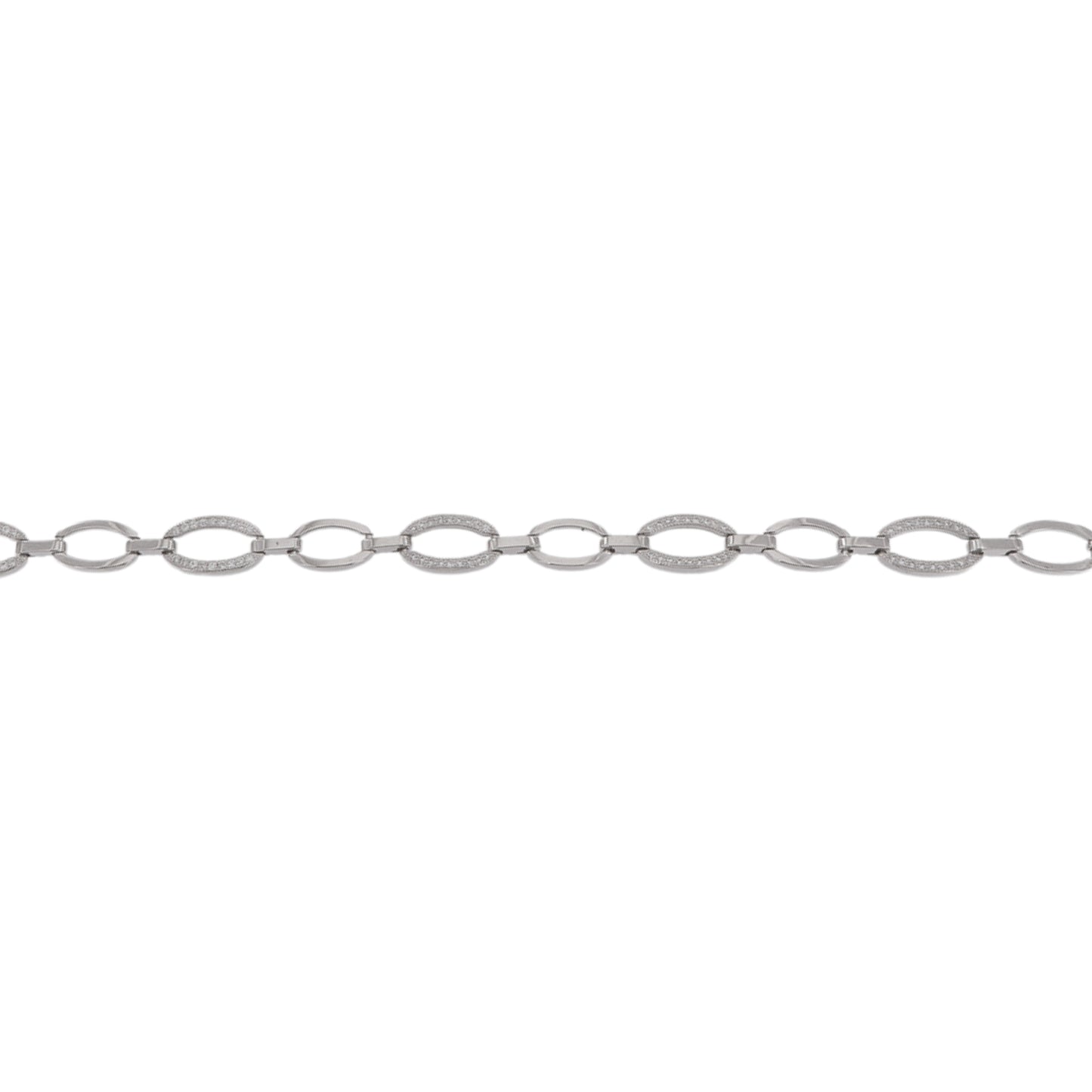 Silver bracelet with white zircons