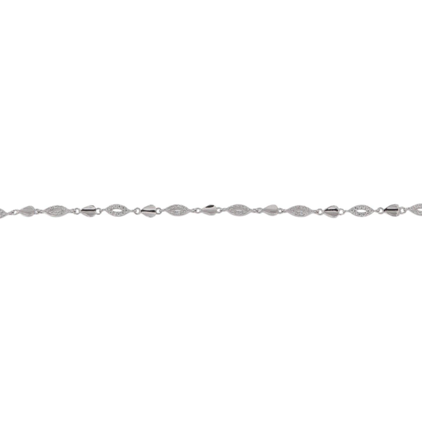 Silver bracelet with white zircons