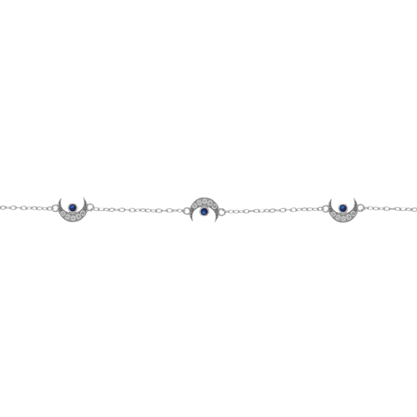 Lunas bracelet with white and blue zircons