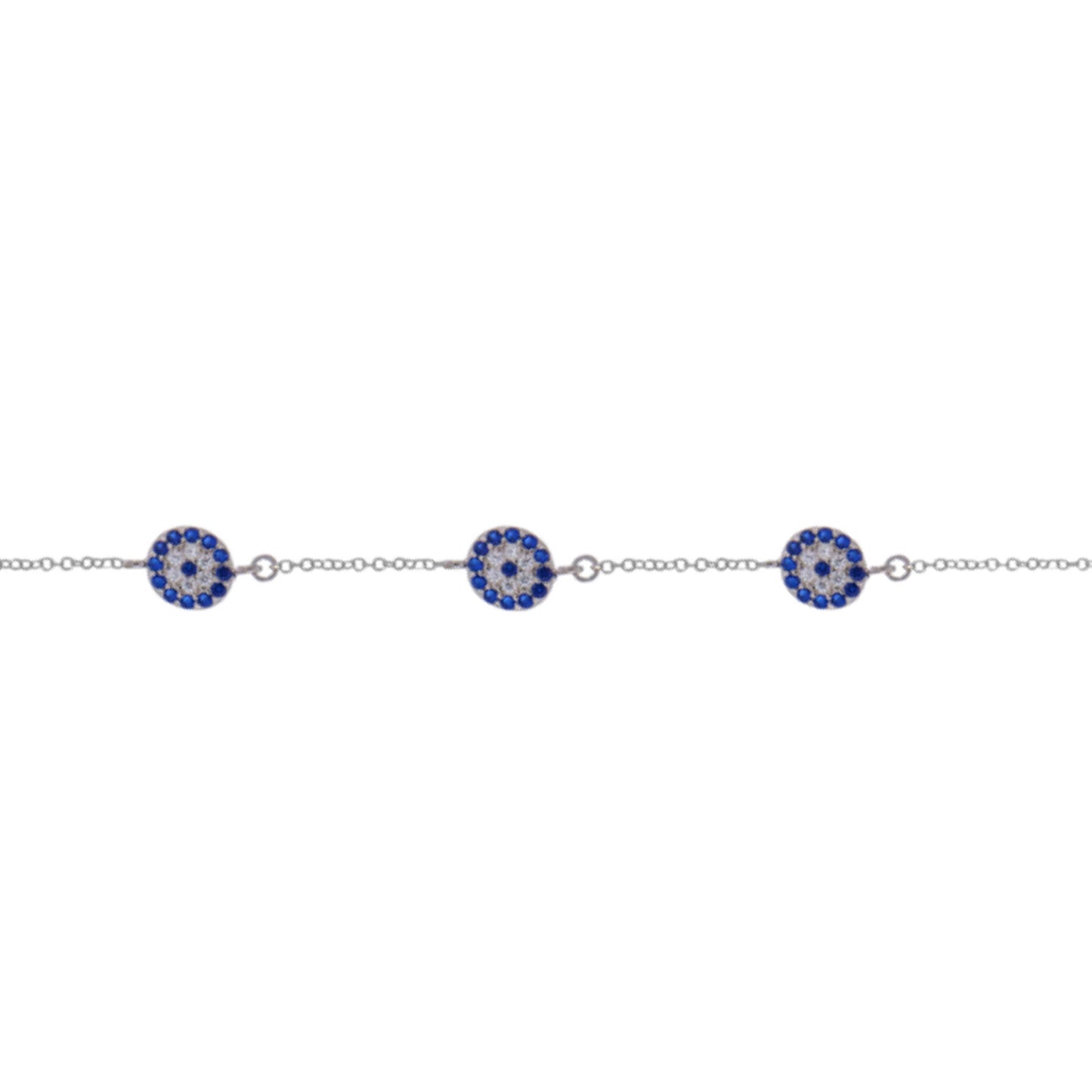 Bracelet with white and blue zircons
