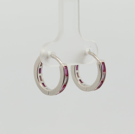 Pearl earrings, flower-shaped, adorned with white zircons