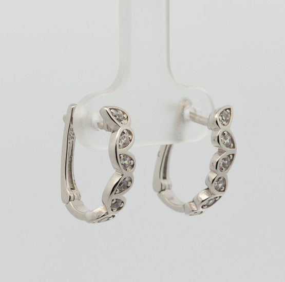 Pendientes Catalán con circonitas. Plata de Ley 925 mls.