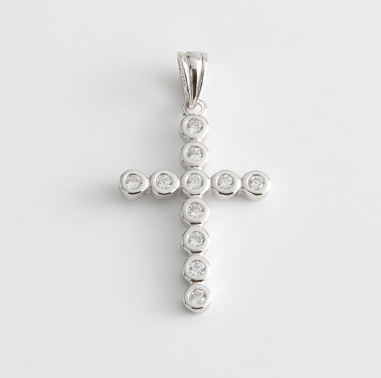 Pearl earrings, flower-shaped, adorned with white zircons