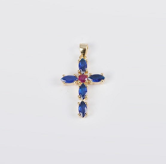 Pearl earrings, flower-shaped, adorned with white zircons