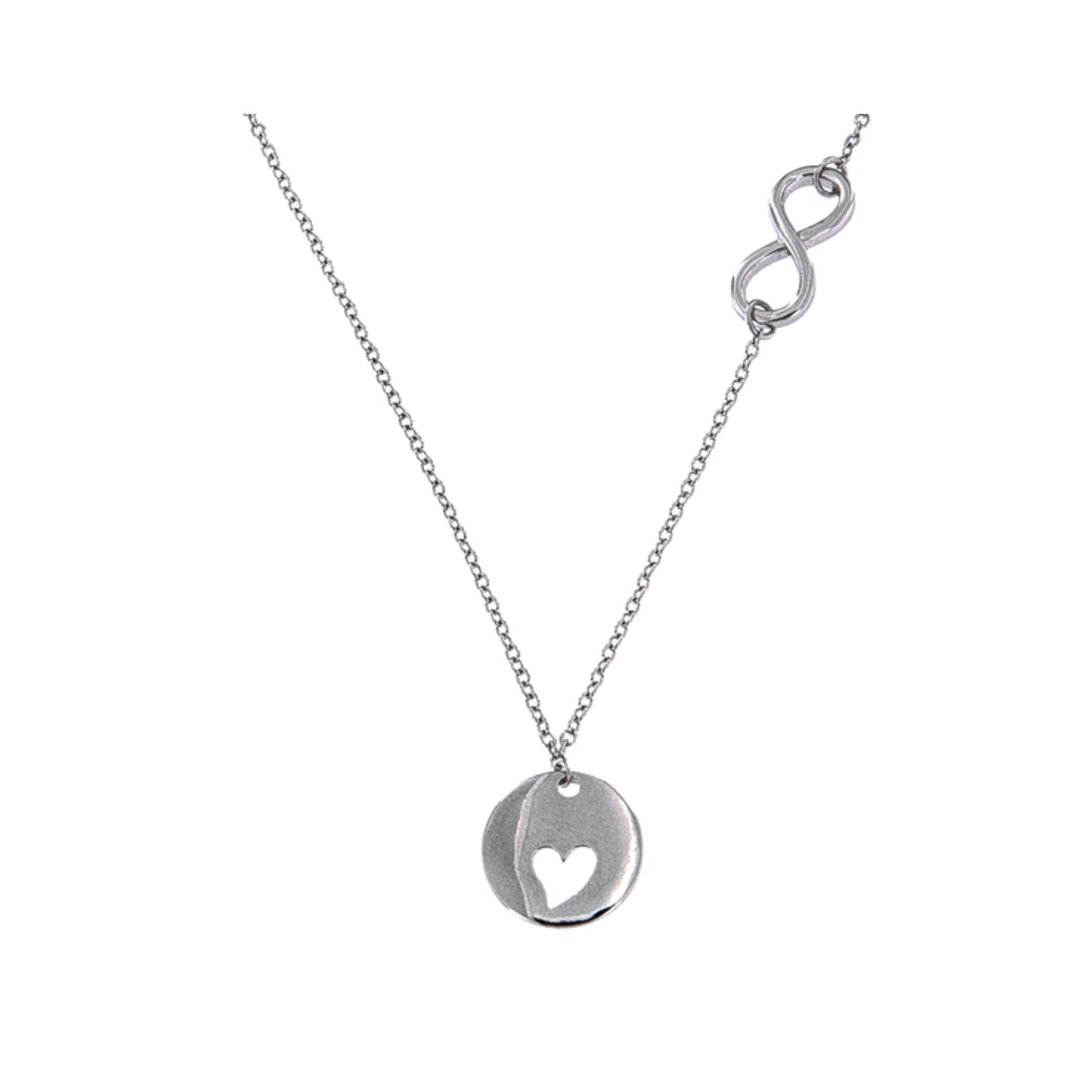 Heart and Infinity Choker in Silver