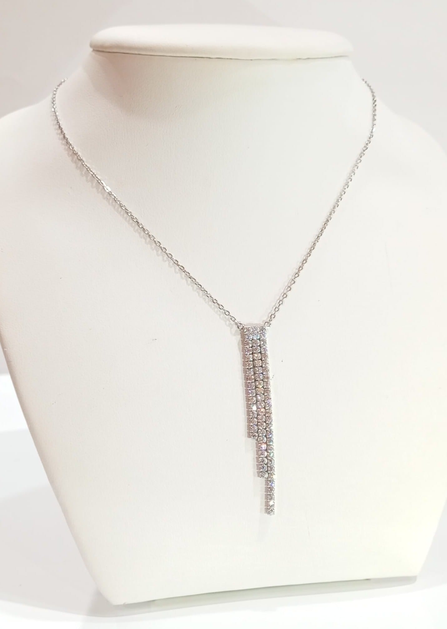 Channel style party set in sterling silver and Swarovski jewelry