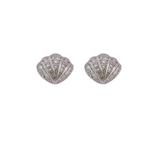 Flamenco earrings in silver, decorated with small white zircons