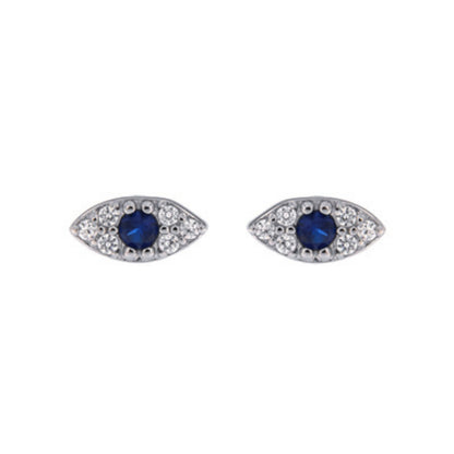 Eyes Pressure Earrings in silver and gold plated silver, decorated with small white zircons