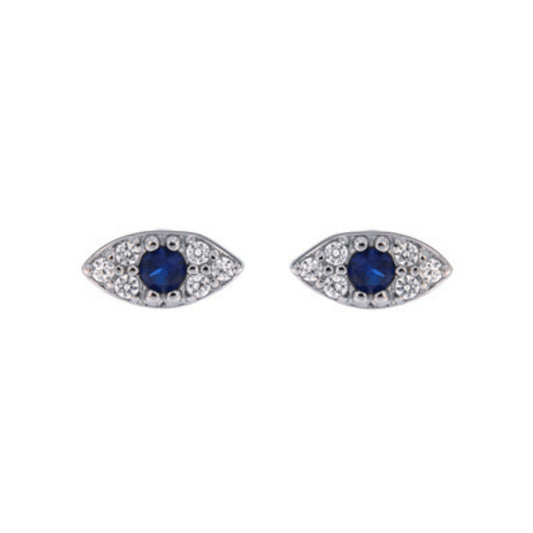 Eyes Pressure Earrings in silver and gold plated silver, decorated with small white zircons