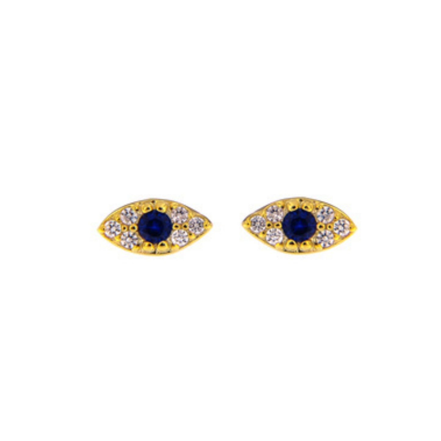 Eyes Pressure Earrings in silver and gold plated silver, decorated with small white zircons