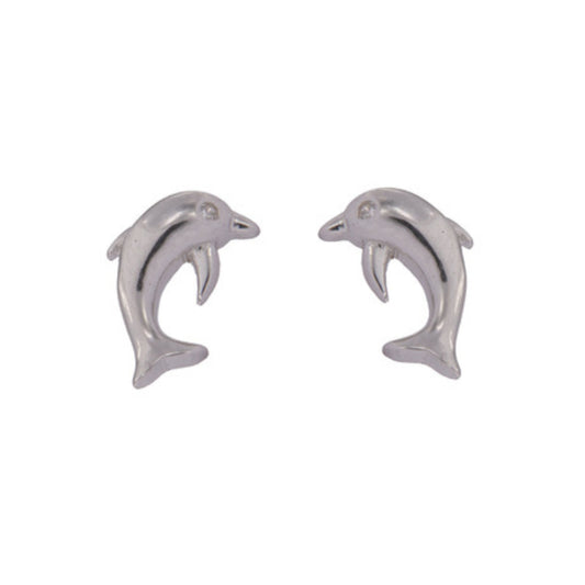 Dolphin pressure earrings in silver