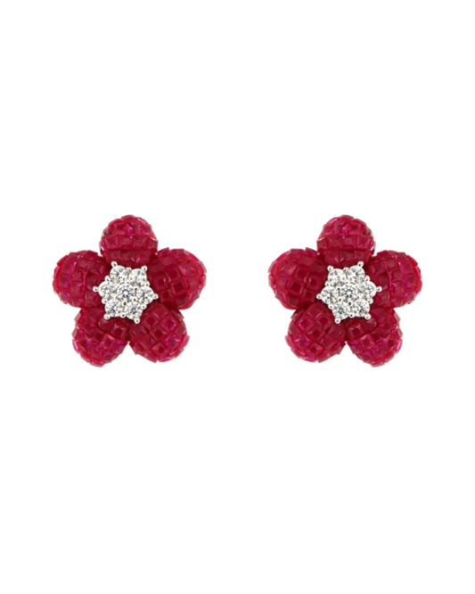 Pendientes Flor Plata 925mm