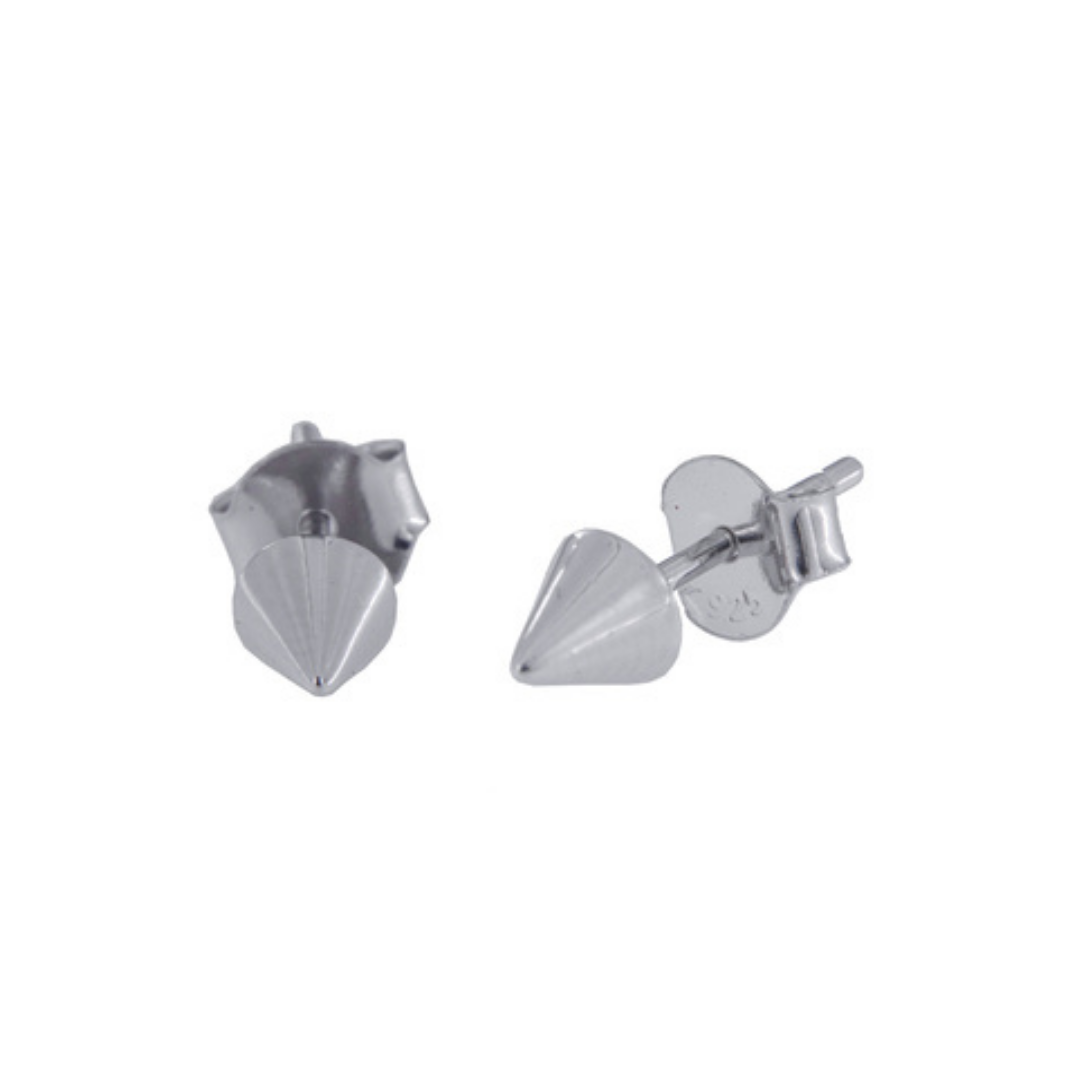 Cone Stud Earrings in Silver