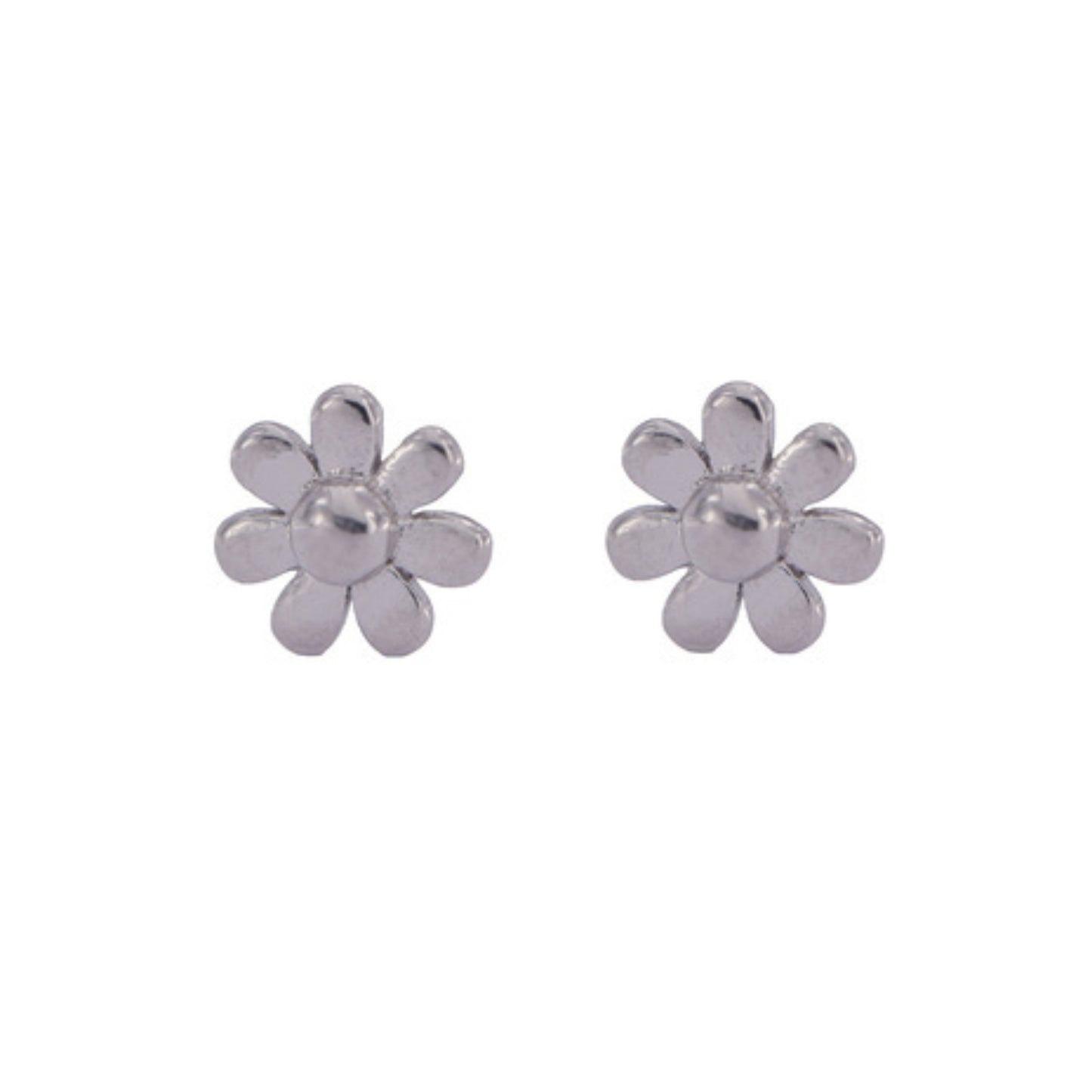 Flower pressure earrings in silver