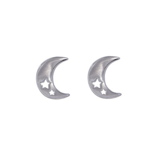 Moon Pressure Earrings in Silver