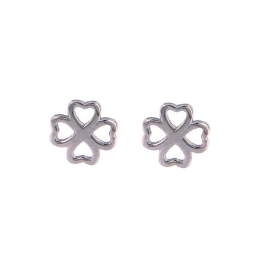 Clover Pressure Earrings in Silver