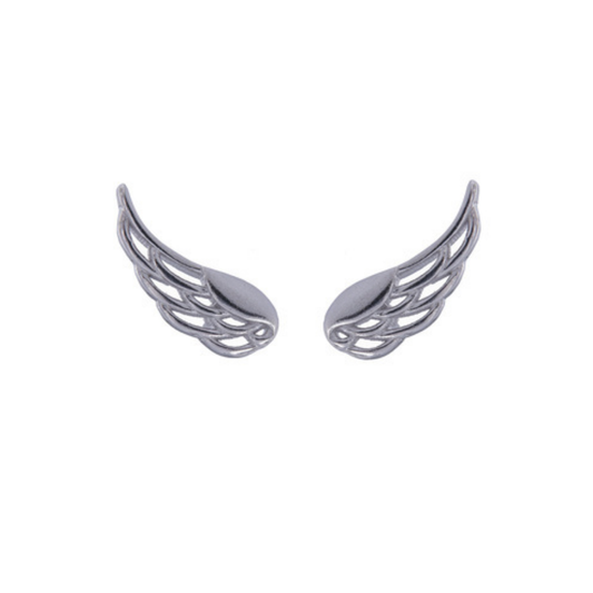 Silver wing pressure earrings