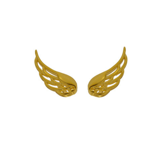 Gold plated silver wing pressure earrings