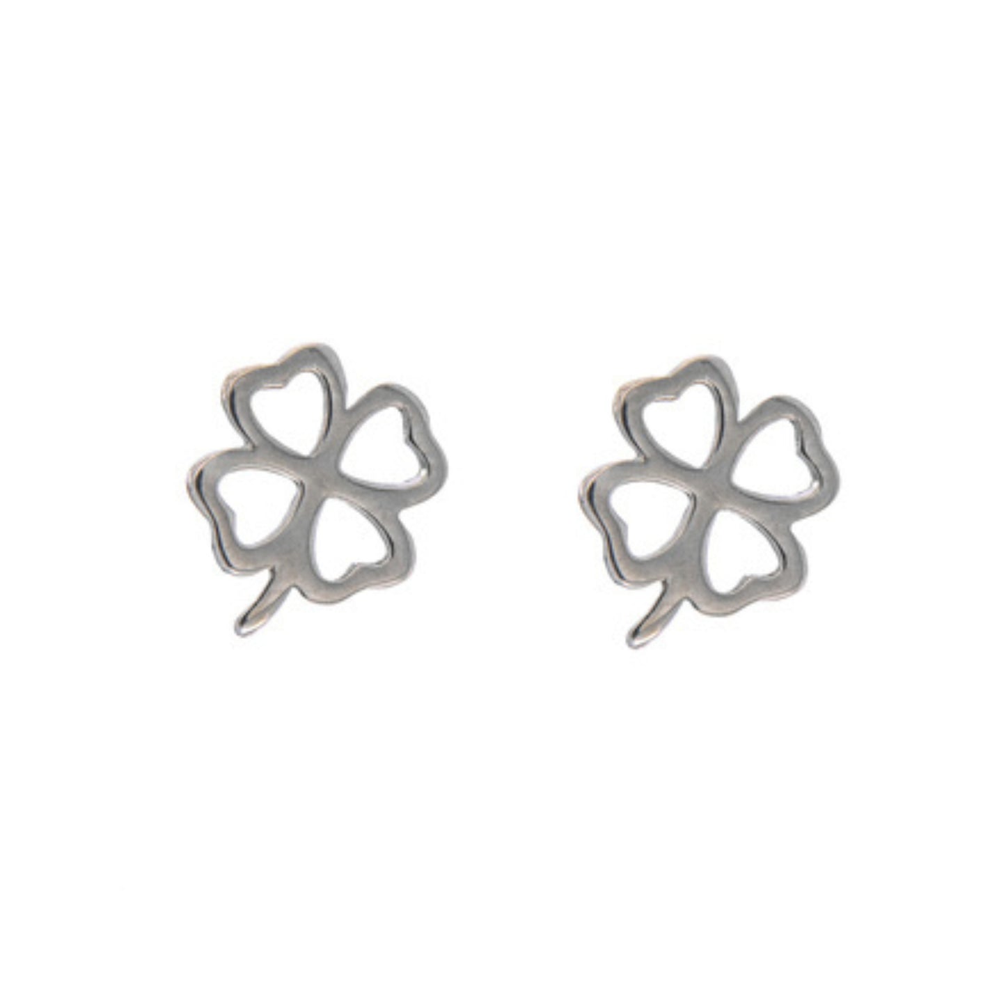 Clover Pressure Earrings in Silver