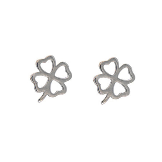 Clover Pressure Earrings in Silver