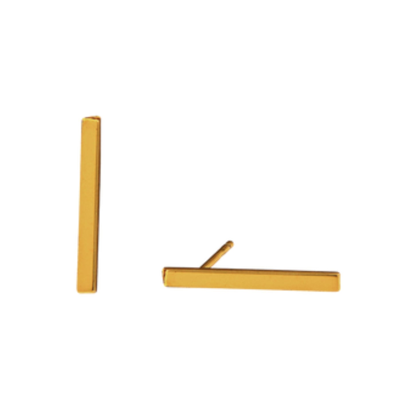 Plain pressure earrings in gold plated silver