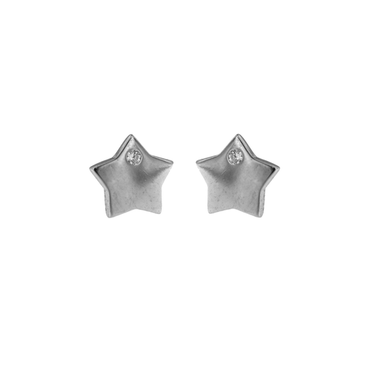 Star pressure earrings in silver