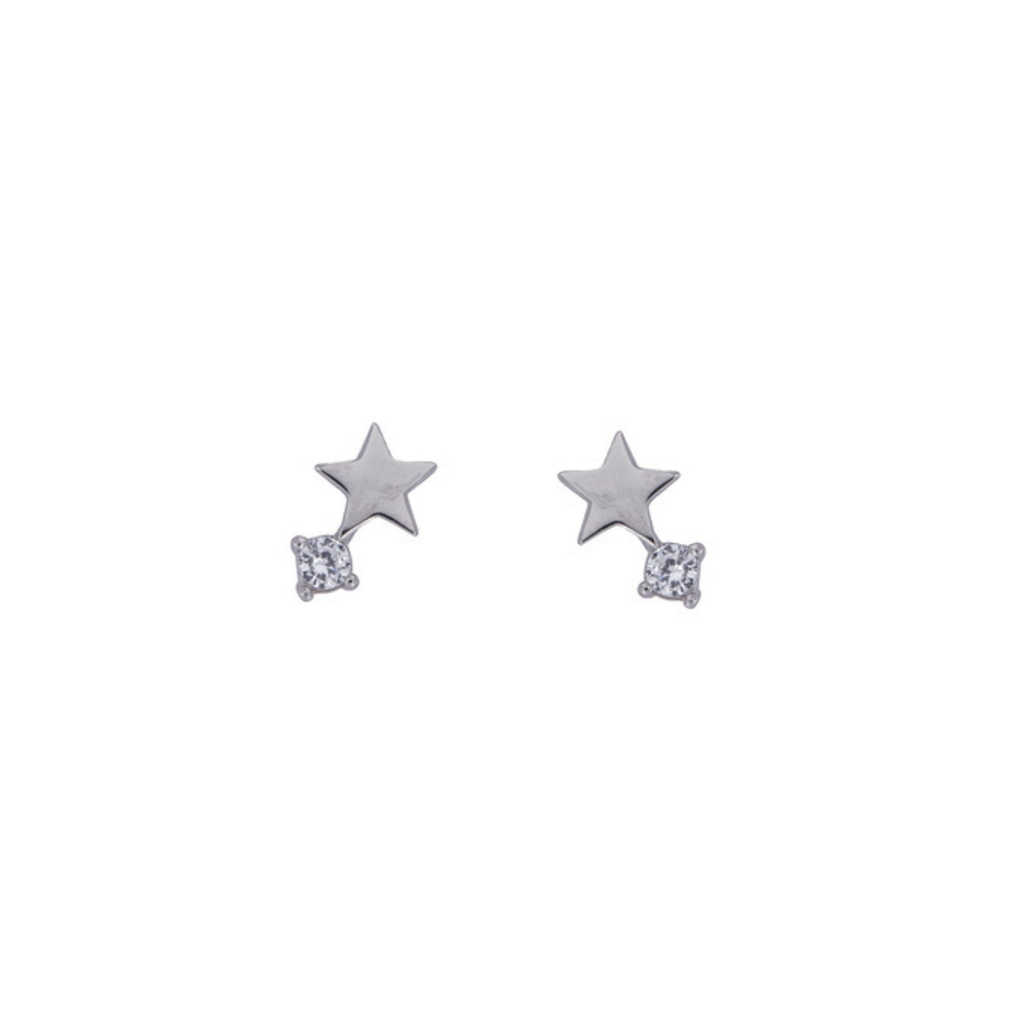 Shooting star stud earrings in silver