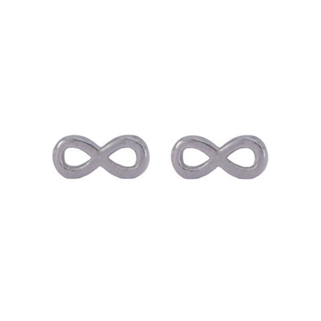 Infinity Pressure Earrings in Silver