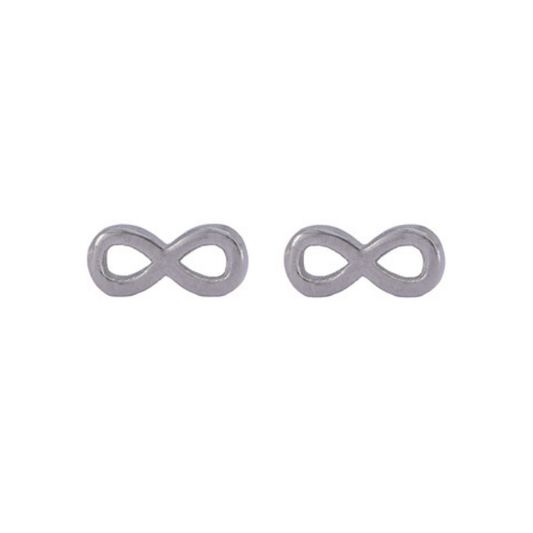 Infinity Pressure Earrings in Silver