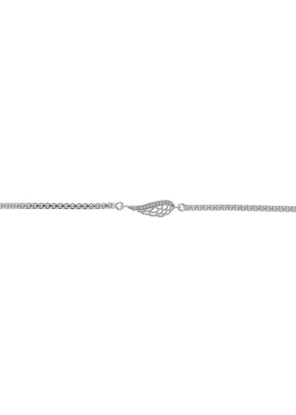 Silver Wing Bracelet with White Zirconia