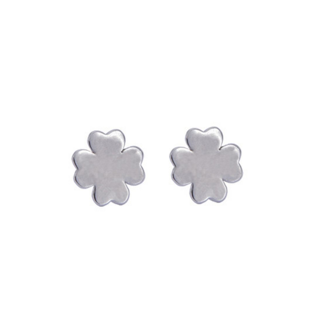 Clover Pressure Earrings in Silver