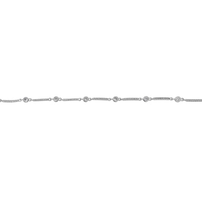 Silver bracelet with white zircons