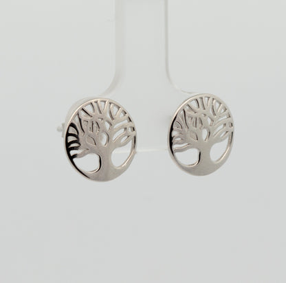 Pendientes Arból de la Vida, de presión. Plata de Ley 925 mls