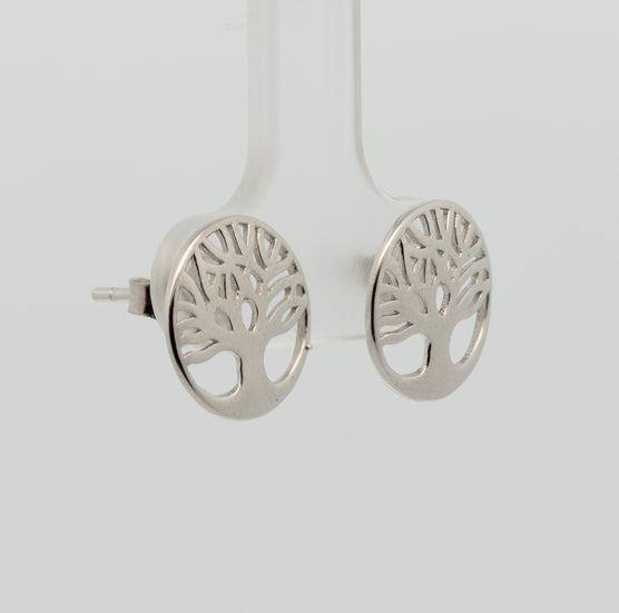 Pendientes Arból de la Vida, de presión. Plata de Ley 925 mls